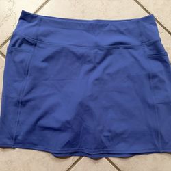 Skechers Women’s Blue Pull On Tennis Golf Pockets Skort Skirt Sz XL