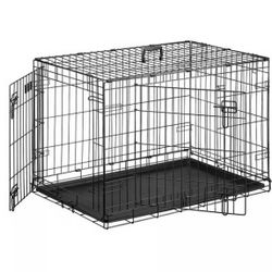 24-inch, black, folding metal wire pet cage 