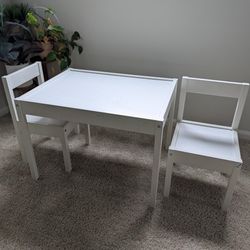 Kids Child 3-Piece Table and Chairs Set, in White