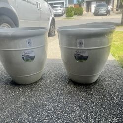2 Plastic  Planters