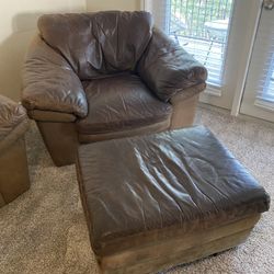 Single leather Sofa with Legrest