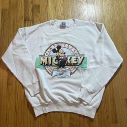VINTAGE WALT DISNEY WORLD MICKEY SIXTY YEARS BIRTHDAY CREWNECK SWEATSHIRT XL '88