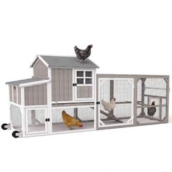 Chicken Coop with Run for 4-8 Chickens Expandable to Large Coop