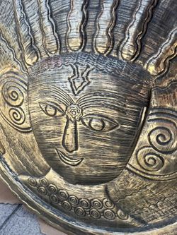 Decorative Vintage Wall Art Inspired by Traditional South Asian Ritual Masks 