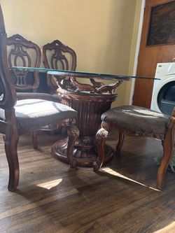 Glass top Dining Table 4 Chairs