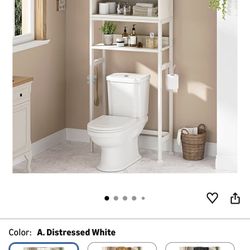 MEUIS Over The Toilet Storage Cabinet - Bathroom Shelves Above Toilet Freestanding Organizer Shelf with Doors Narrow Floor Stand Rack Farmhouse Wood 7
