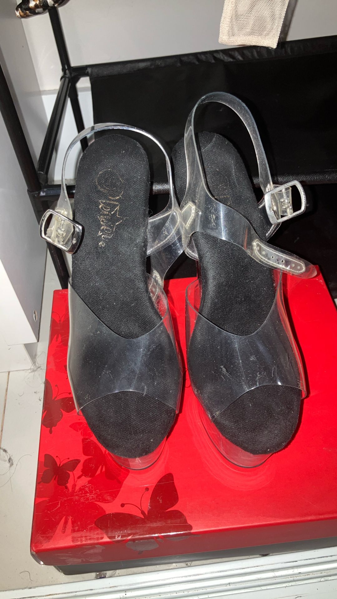 Pleaser Clear Heels Size 7