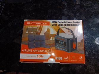 100 W Portable Power Station W/Solar Panel New In Box