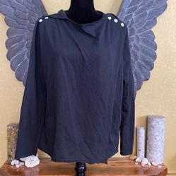 525 America Shoulder Wrap Front Sweater 