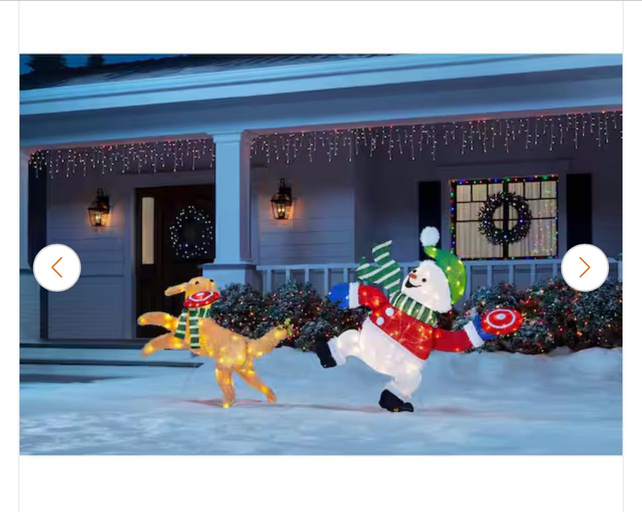 3.5 ft Warm White LED Snowman and Retriever Holiday Yard Christmas Decoration