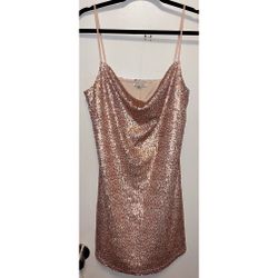 Rose Gold Sequin Mini Dress