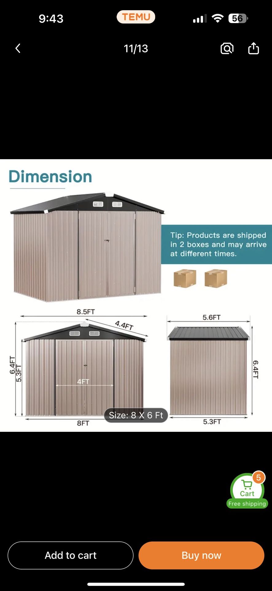 8 X 6 Storage Shed