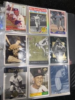 Binders of vintage sports cards