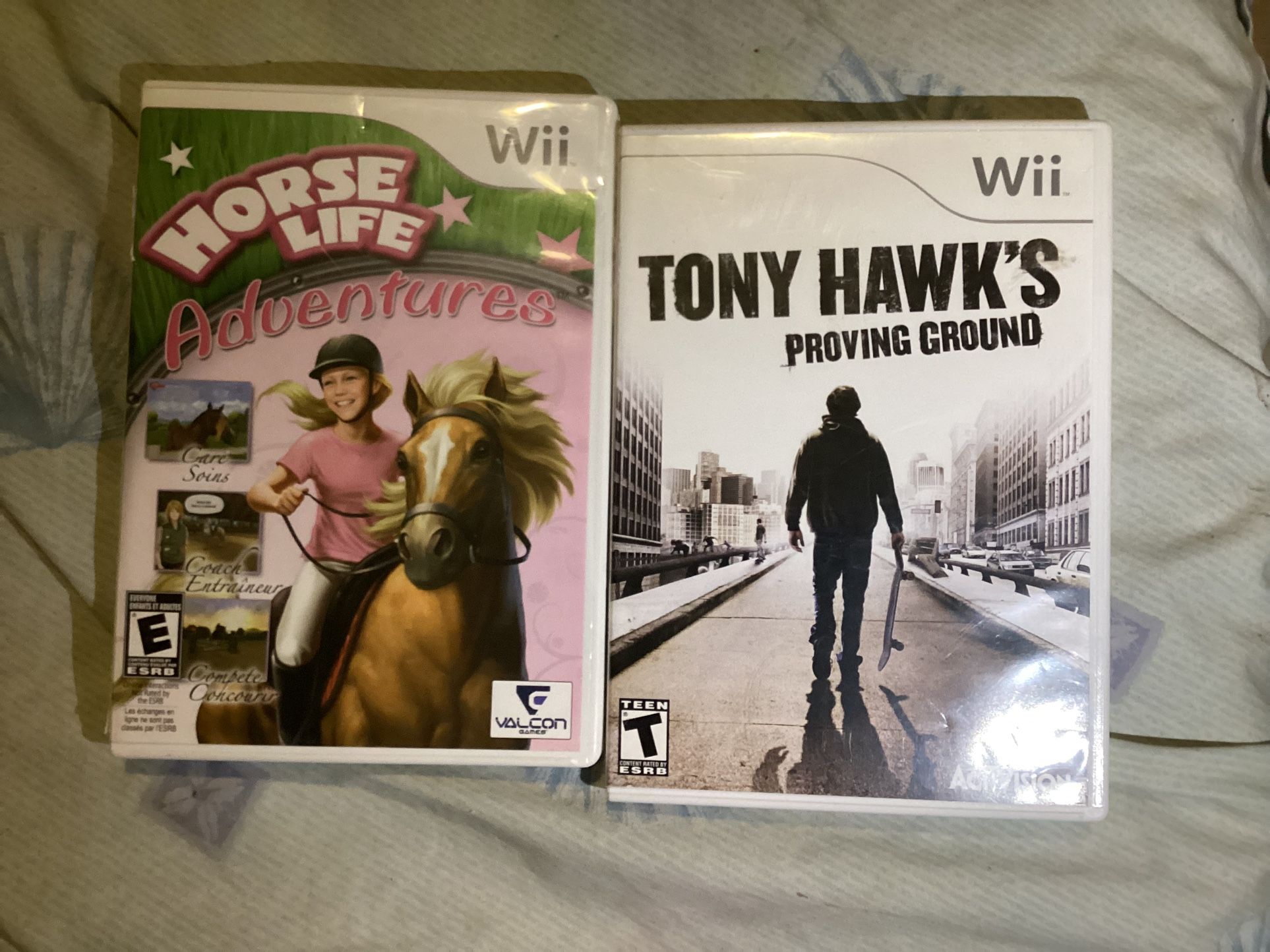 Tony hawk proving ground and Horse life adventures for Nintendo Wii