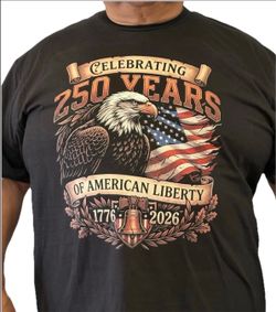 250 Years Celebrating USA T-Shirt 2 Logos Front/Back Size 3 X