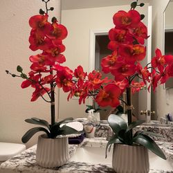 Red Flowers Decoration $15 For Both 