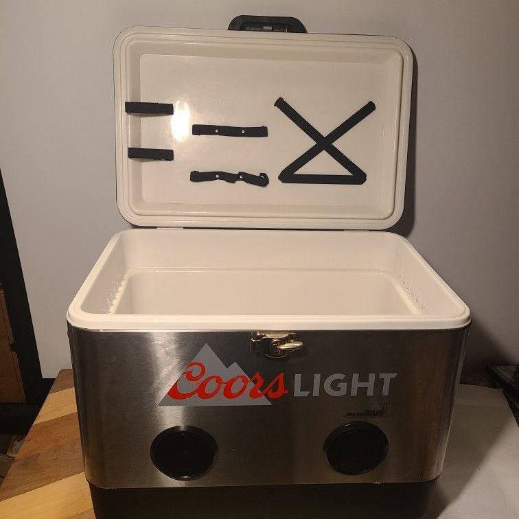 COORS LIGHT BEER STAINLESS STEEL 54 Qt COOLER CAMPING BEACH BAR TAILGATING