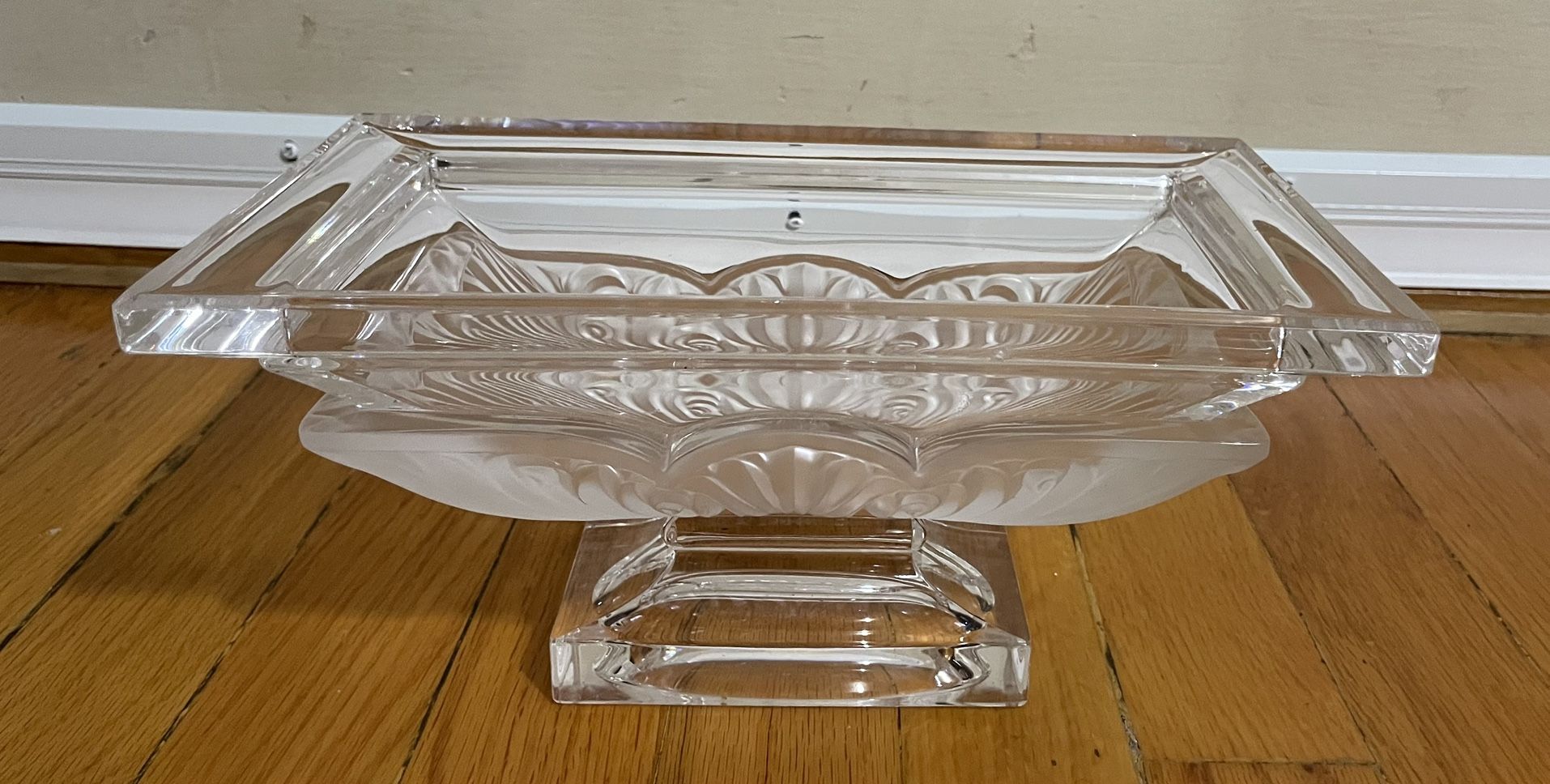 Vintage Rectangle Crystal Footed Bowl