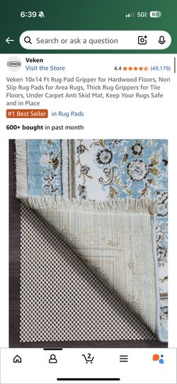 10x14 Ft Rug Pad Gripper