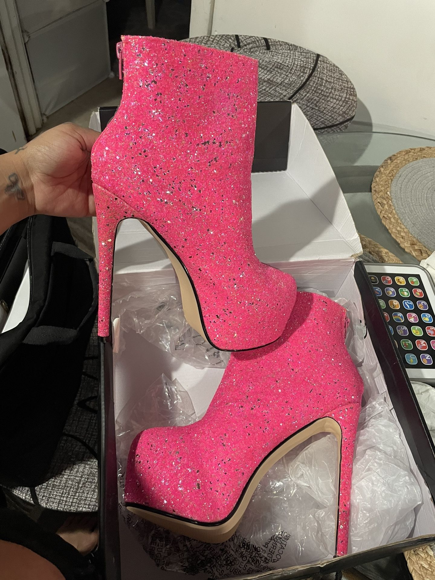 Fashion Nova Pink Boots Size 10