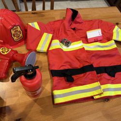 Melissa & Doug Fire Chief Role Play Costume Dress-Up Set, Pretend Play Firefighter Outfit with Realistic Accessories for Kids and Toddlers Ages 3+