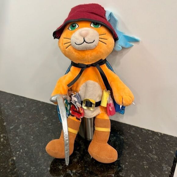 Glove Puppet Puss and Boots and 4 Finger Puppet Set - Size 13”