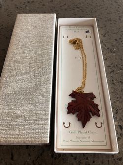 Vintage Carved Leaf Necklace