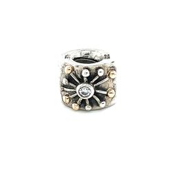 Retired Pandora Two-tone Starburst Charm
