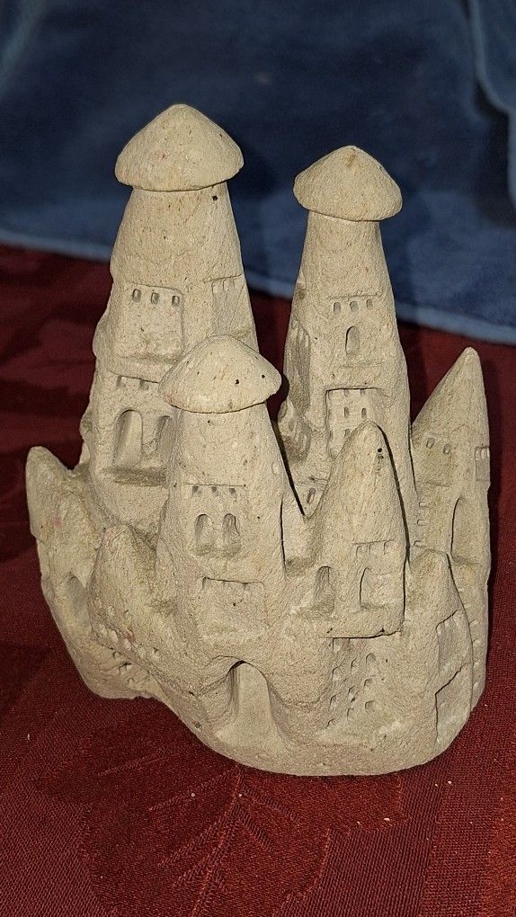 Vintage Carved Sandstone Castle 5 1/2 Inches Tall L1S907
