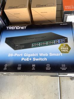 TRENDNET 28-PORT GIGABIT WEB SMART POE + SWITCH  DVR