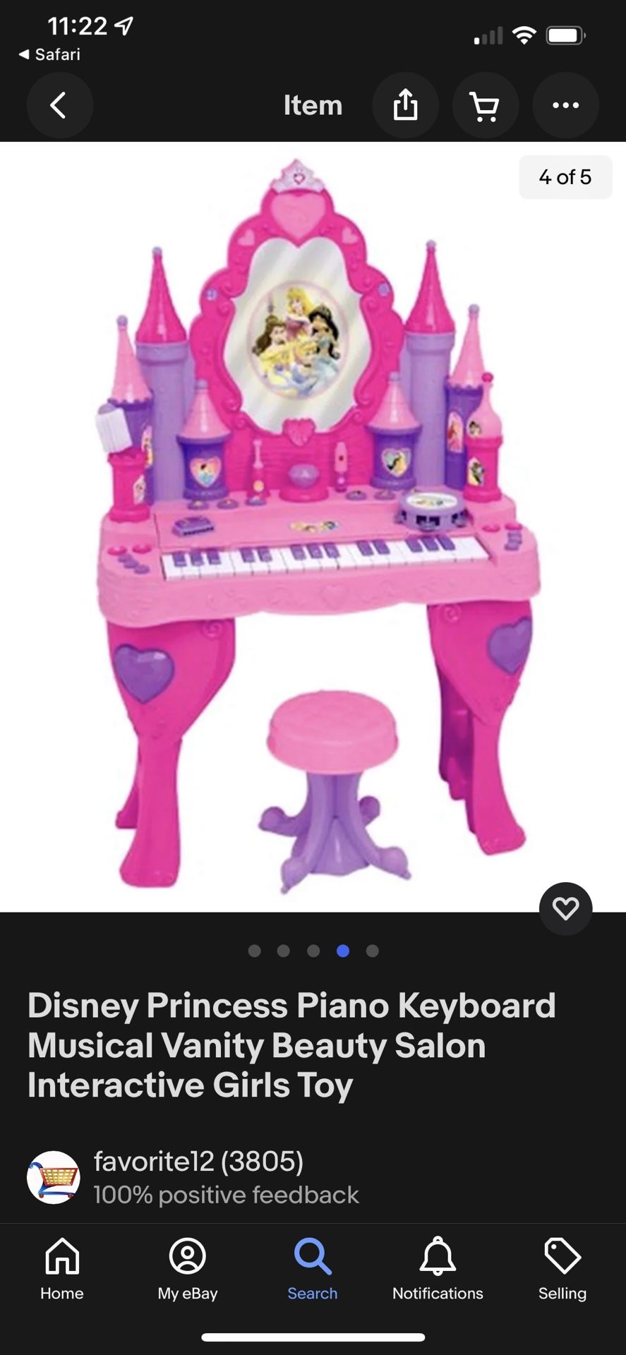 Disney Princess Piano Keyboard Musical Vanity Beauty Salon Interactive Girls