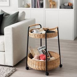 rolling serving cart,  bar cart, coffee table, kitchen cart on wheels