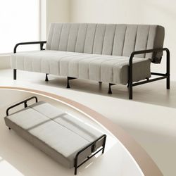 Homy Casa Clicko 78" Grey Twin Size Sofa Bed Convertible 3 Seater Multi Room Use