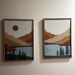 Moving Sale : Handmade Framed Wall Art – Set of 2 | Unique & Beautiful