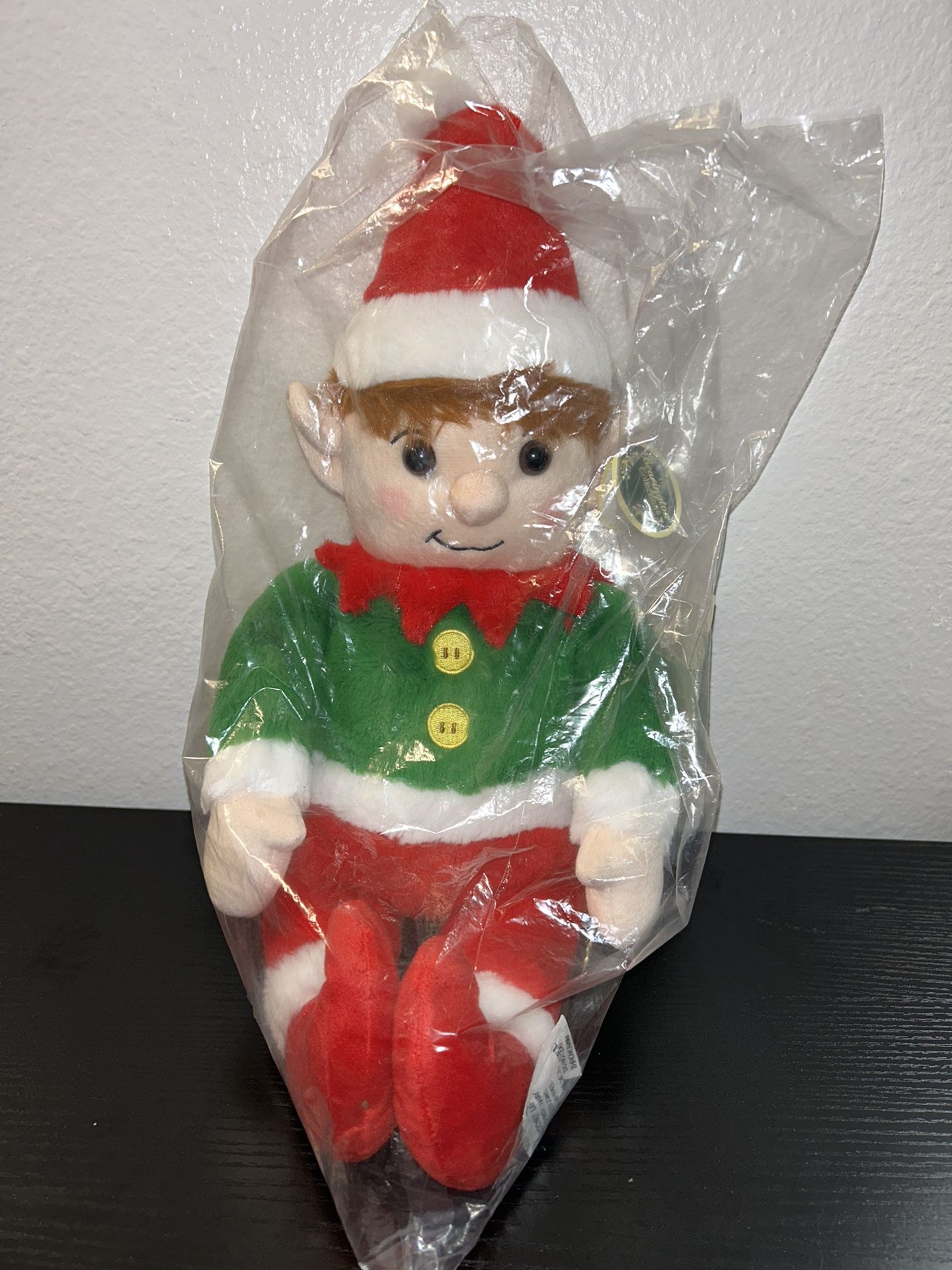 The Bearington Collection Santa Elfie Holiday Christmas Decor Plush Stuffed 15”