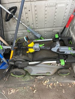 Electric lawn mower, weed eater, tiller, hedger