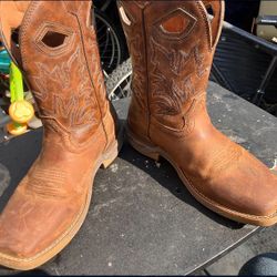 DOUBLE H MEN'S PHANTOM RIDER ROPER PULL ON WORK BOOTS - SQUARE TOE