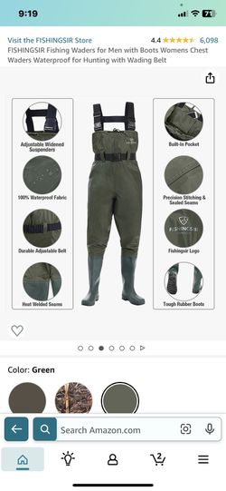 FISHINGSIR Fishing Waders for Men with Boots Womens Chest Waders Waterproof  for Hunting with Wading Belt for Sale in Dallas, TX - OfferUp