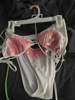 New White and Pink swimsuit beach and pool bikini