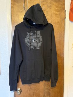 Black Graphic Pullover Hoodie with Horse Logo