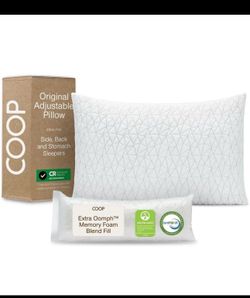NEW IN BOX Coop Home Goods Original Adjustable Pillow, Queen Size, Memory Foam