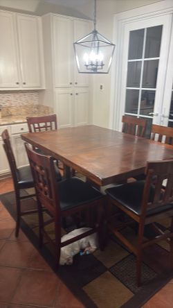 Table and six chairs