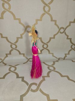 African Broom whisk wire straw doll 9"  Home Decor Souvenirs Handmade - Rare