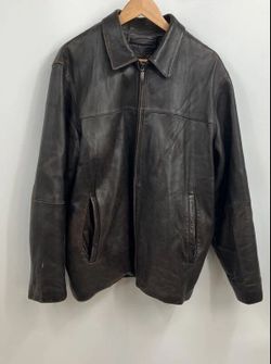 Claiborne Men's Lambskin Leather Full-Zip Jacket Size Large