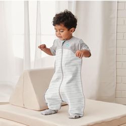 Love to Dream Organic Toddler Wearable Blanket w/Footies (24-36 Mo.), Super Soft Sleeping Sack, 1.0TOG White