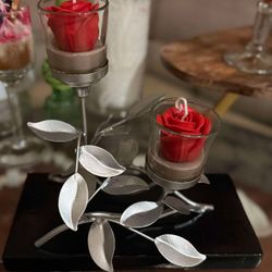 Candler Holder With Candles 