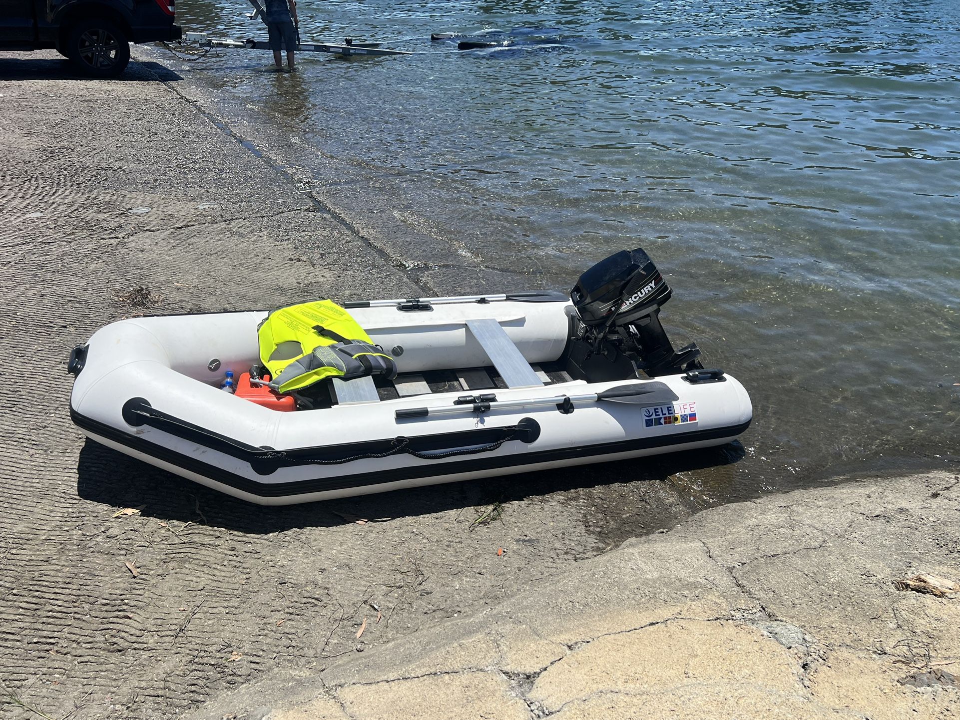10 Foot Inflatable Boat with Mercury 9.9 2 Stroke
