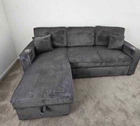 Corduroy couch pullout bed new in box