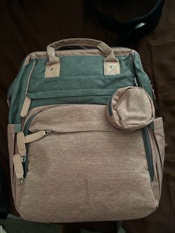 Pink and grey diaper bag