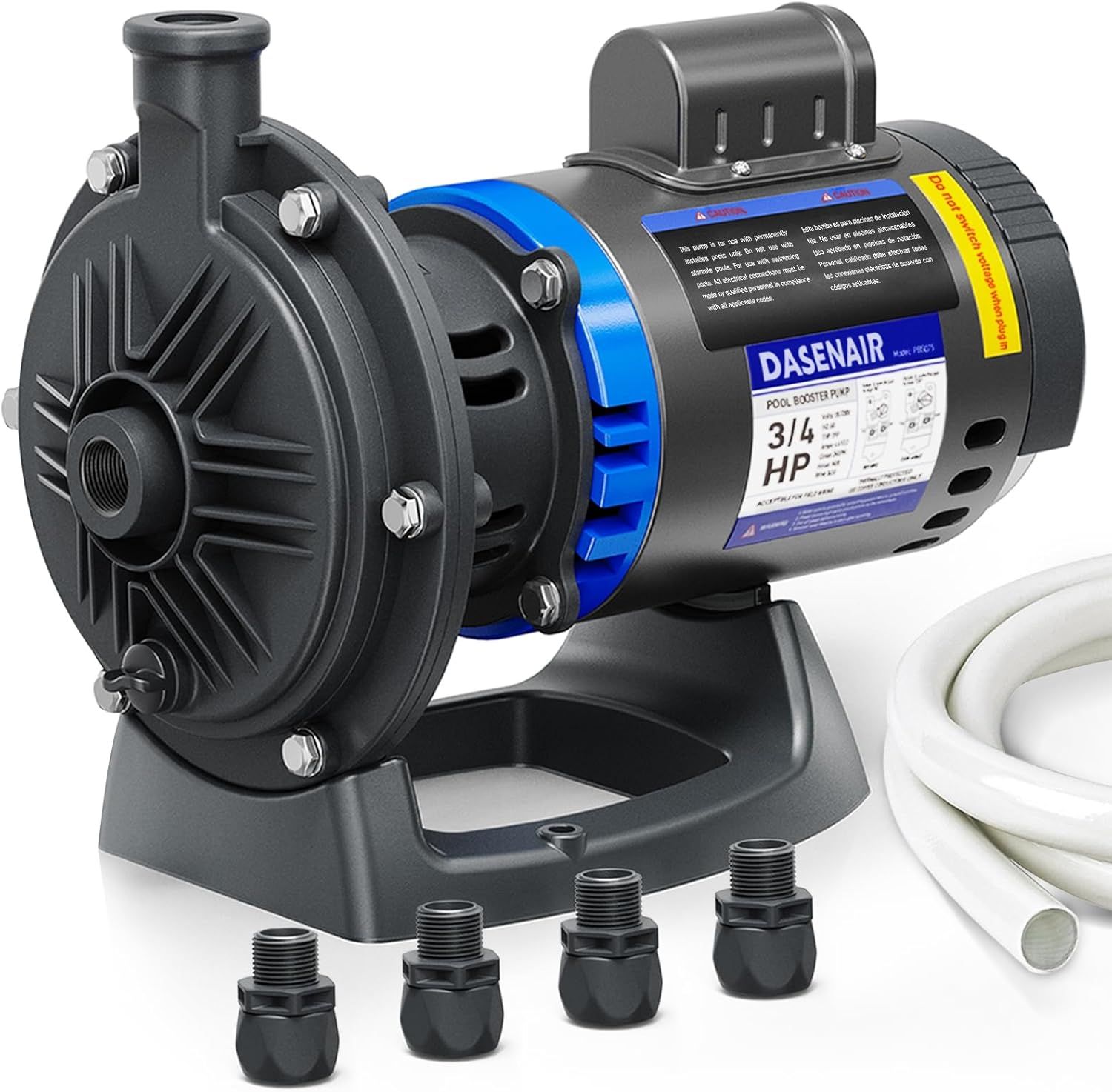 Booster Pump,3/4 HP Pure Copper Motor with Dual Voltage(115V or 230V),IPX4 Waterproof Compatible for Pressure Side Pool Cleaners Vac-Sweep 280,380,390